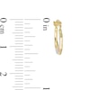 Thumbnail Image 1 of Child's "XO" Geometric Hoop Earrings in 10K Stamp Hollow Tri-Tone Gold
