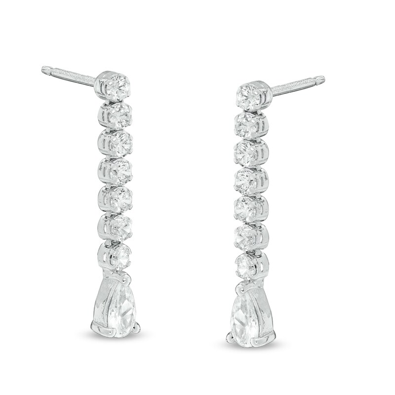 Simple Modern Earrings Teardrop Faceted Glass Earrings Silver Plated Drop Earrings....