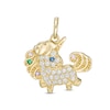 Thumbnail Image 0 of Child's Multi-Color Cubic Zirconia Unicorn Necklace Charm in 10K Gold