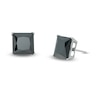 Thumbnail Image 0 of 10mm Princess-Cut Black Cubic Zirconia Solitaire Stud Earrings in Sterling Silver