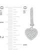 Thumbnail Image 1 of Cubic Zirconia Composite Heart Dangle Huggie Hoop Earrings in Sterling Silver