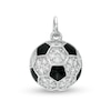 Thumbnail Image 0 of Cubic Zirconia and Black Enamel Soccer Ball Necklace Charm in Sterling Silver
