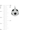 Thumbnail Image 1 of Cubic Zirconia and Black Enamel Soccer Ball Necklace Charm in Sterling Silver