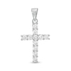 Thumbnail Image 0 of Cubic Zirconia Cross Necklace Charm in Solid Sterling Silver