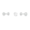 Thumbnail Image 0 of 018 Gauge 4mm Cubic Zirconia and Ball Three Piece Cartilage Barbell Set in Stainless Steel