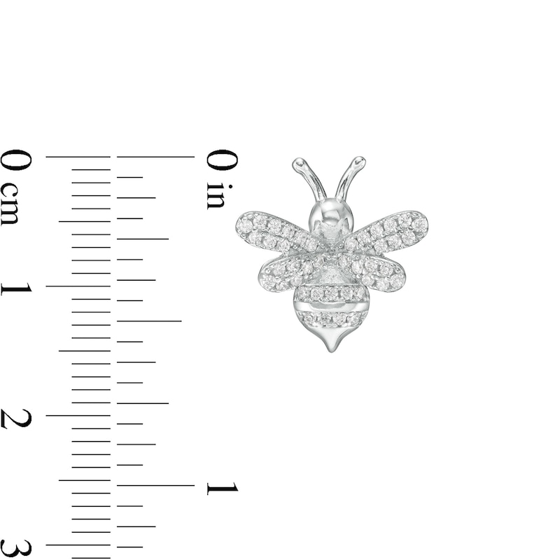 Cubic Zirconia Bumblebee Stud Earrings in Sterling Silver