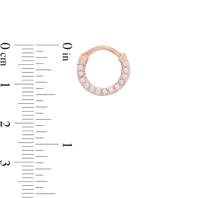 016 Gauge Simulated Pearl Cartilage Hoop in Stainless Steel with Rose IP - 5/16"