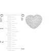 Thumbnail Image 1 of Cubic Zirconia Pavé Composite Puff Heart Stud Earrings in Sterling Silver