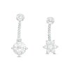 Thumbnail Image 0 of Solid Stainless Steel and Brass CZ Solitaire and Flower Textured Belly Button Ring Set - 14G