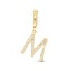 Thumbnail Image 0 of Tilted 1/20 CT. T.W. Diamond "M" Necklace Charm in 10K Gold