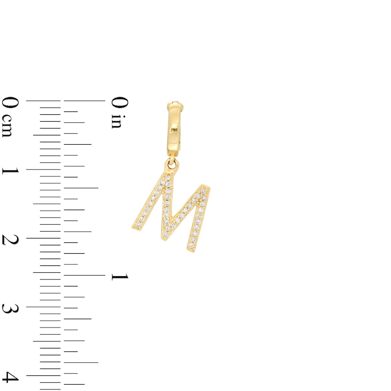 Tilted 1/20 CT. T.W. Diamond "M" Necklace Charm in 10K Gold