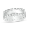 Thumbnail Image 0 of Cubic Zirconia Border Triple Row Eternity Band in Sterling Silver - Size 10