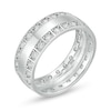 Thumbnail Image 1 of Cubic Zirconia Border Triple Row Eternity Band in Sterling Silver - Size 10