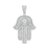 Thumbnail Image 0 of 5mm Cubic Zirconia Hamsa Necklace Charm in Sterling Silver