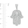 Thumbnail Image 1 of 5mm Cubic Zirconia Hamsa Necklace Charm in Sterling Silver