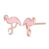 Thumbnail Image 0 of Child's Enamel Pink Flamingo in Sterling Silver with 14K Rose Gold Plate
