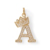 Thumbnail Image 0 of Cubic Zirconia "A" Initial with Tilted Crown Necklace Charm in 10K Solid Gold