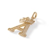 Thumbnail Image 1 of Cubic Zirconia "A" Initial with Tilted Crown Necklace Charm in 10K Solid Gold