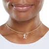 Thumbnail Image 2 of Cubic Zirconia "K" Initial with Tilted Crown Necklace Charm in 10K Solid Gold