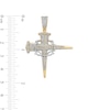 Thumbnail Image 1 of Cubic Zirconia Crown of Thorns Nail Cross Necklace Charm in 10K Two-Tone Gold