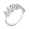 Thumbnail Image 1 of Cubic Zirconia "MAMA" Ring in Sterling Silver - Size 7