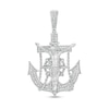 Thumbnail Image 0 of Cubic Zirconia Crucifix Anchor Necklace Charm in Sterling Silver
