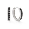 Thumbnail Image 0 of 13mm Black Cubic Zirconia Channel Huggie Hoop Earrings in Solid Sterling Silver
