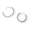 Thumbnail Image 1 of 13mm Black Cubic Zirconia Channel Huggie Hoop Earrings in Solid Sterling Silver