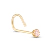 Thumbnail Image 0 of 022 Gauge Pink Cubic Zirconia Nose Stud in 10K Gold