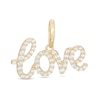 Thumbnail Image 0 of Cubic Zirconia Cursive "love" Necklace Charm in 10K Solid Gold