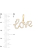 Thumbnail Image 1 of Cubic Zirconia Cursive "love" Necklace Charm in 10K Solid Gold