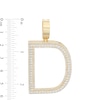 Thumbnail Image 1 of Cubic Zirconia Large Triple Row "D" Initial Necklace Charm in 10K Gold