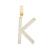 Thumbnail Image 0 of Cubic Zirconia Large Triple Row "K" Initial Necklace Charm in 10K Gold