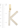 Thumbnail Image 1 of Cubic Zirconia Large Triple Row "K" Initial Necklace Charm in 10K Gold