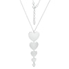 Thumbnail Image 0 of Made in Italy Graduated Heart Disc Drop Pendant in Sterling Silver - 18"
