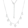 Thumbnail Image 0 of Made in Italy "LOVE" and Heart Disc Alternating Dangle Station Necklace in Sterling Silver - 18"