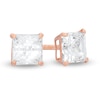 Thumbnail Image 0 of 4mm Princess-Cut Cubic Zirconia Solitaire Stud Earrings in 14K Rose Gold