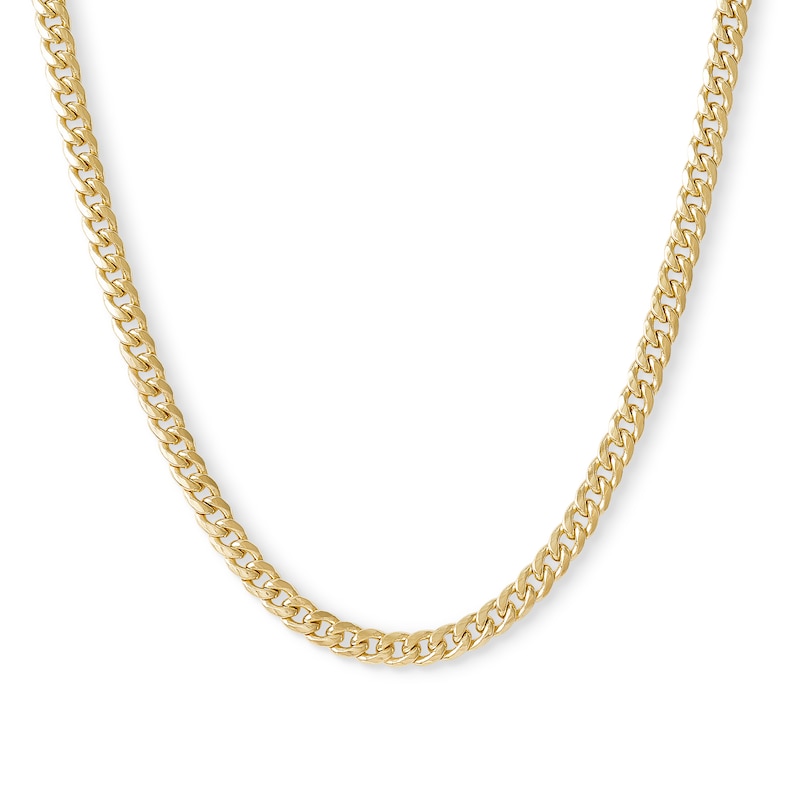 Made in Italy 3.5mm Cuban Curb Chain Necklace in 10K Semi-Solid Gold - 20"