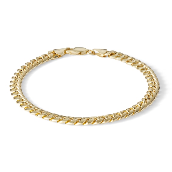 160 Gauge Semi-Solid Cuban Curb Chain Bracelet in 10K Gold - 8.5 ...
