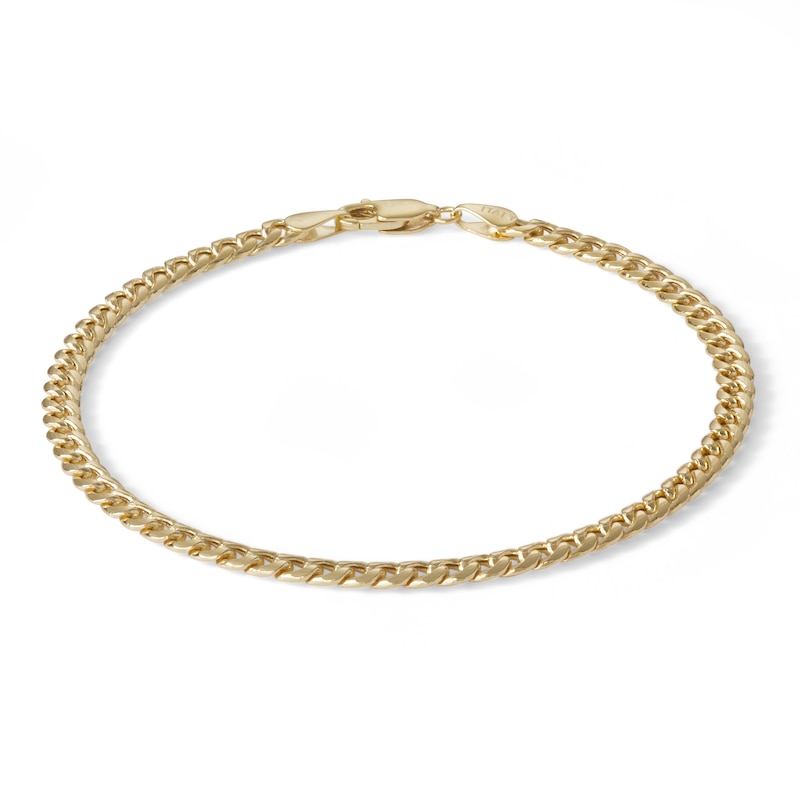 Made in Italy 3.5mm Cuban Curb Chain Bracelet in 10K Semi-Solid Gold - 7.5"