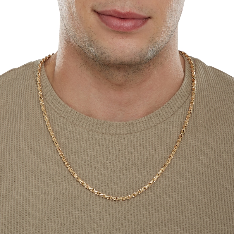Made in Italy 070 Gauge Loose Rope Chain Necklace in 10K Hollow Gold - 24"