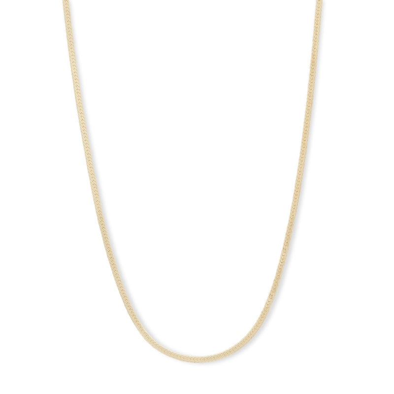 Made in Italy 1.35mm Herringbone Chain Necklace in 10K Solid Gold - 18"