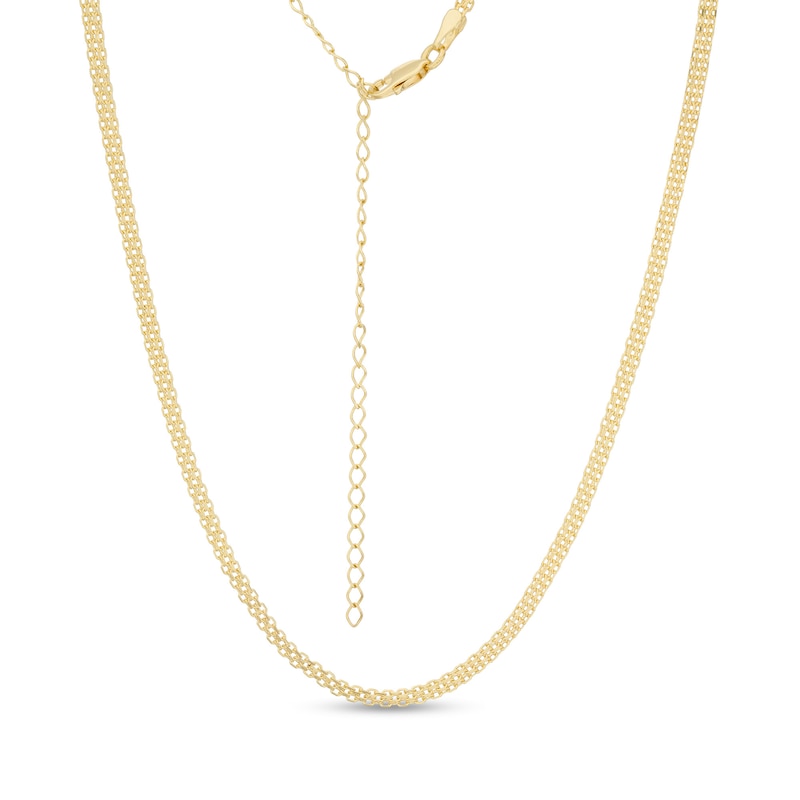 030 Gauge Solid Bismark Chain Choker Necklace in 10K Gold - 16"