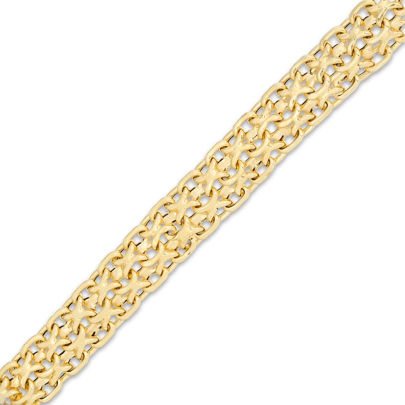 Hollow Bismark Chain Bracelet in 10K Gold - 8"