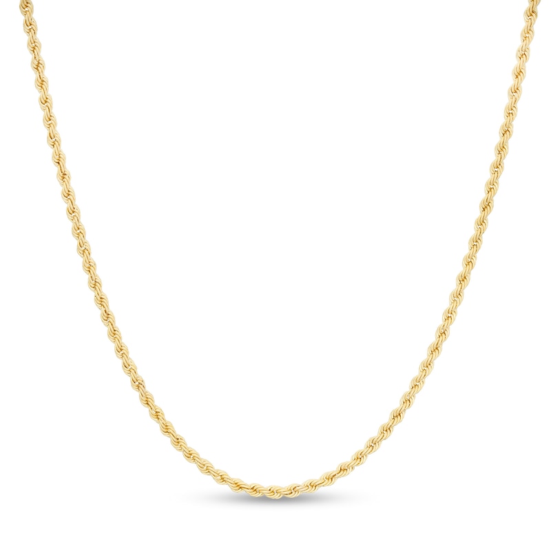 2.1mm Rope Chain Necklace in 10K Semi-Solid Gold - 18"