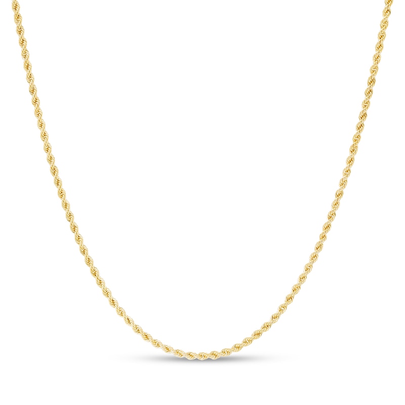 2.1mm Rope Chain Necklace in 10K Semi-Solid Gold - 20"
