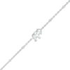 Thumbnail Image 0 of Elephant and Diamond-Cut Bead Station Anklet in Sterling Silver - 10"
