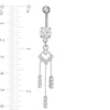 Thumbnail Image 1 of Stainless Steel and Zinc Alloy CZ and Crystal Geometric Triple Dangle Belly Button Ring - 14G