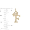 Thumbnail Image 1 of Cubic Zirconia "F" Initial with Crown Necklace Charm in 10K Solid Gold