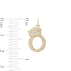 Thumbnail Image 1 of Cubic Zirconia "O" Initial with Crown Necklace Charm in 10K Solid Gold